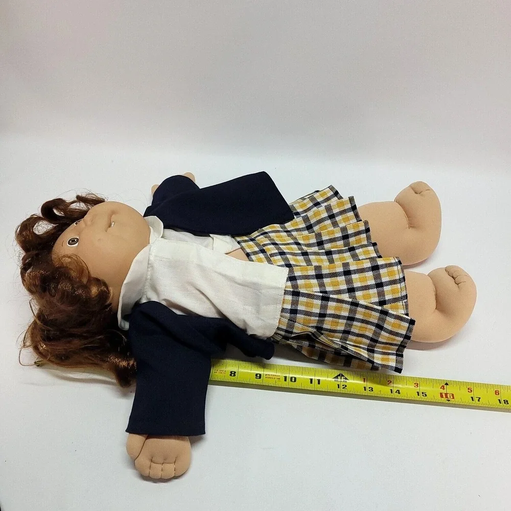 Vintage Cabbage Patch Kids 1986 Cornsilk Brunette 2 Teeth School Girl Doll 17